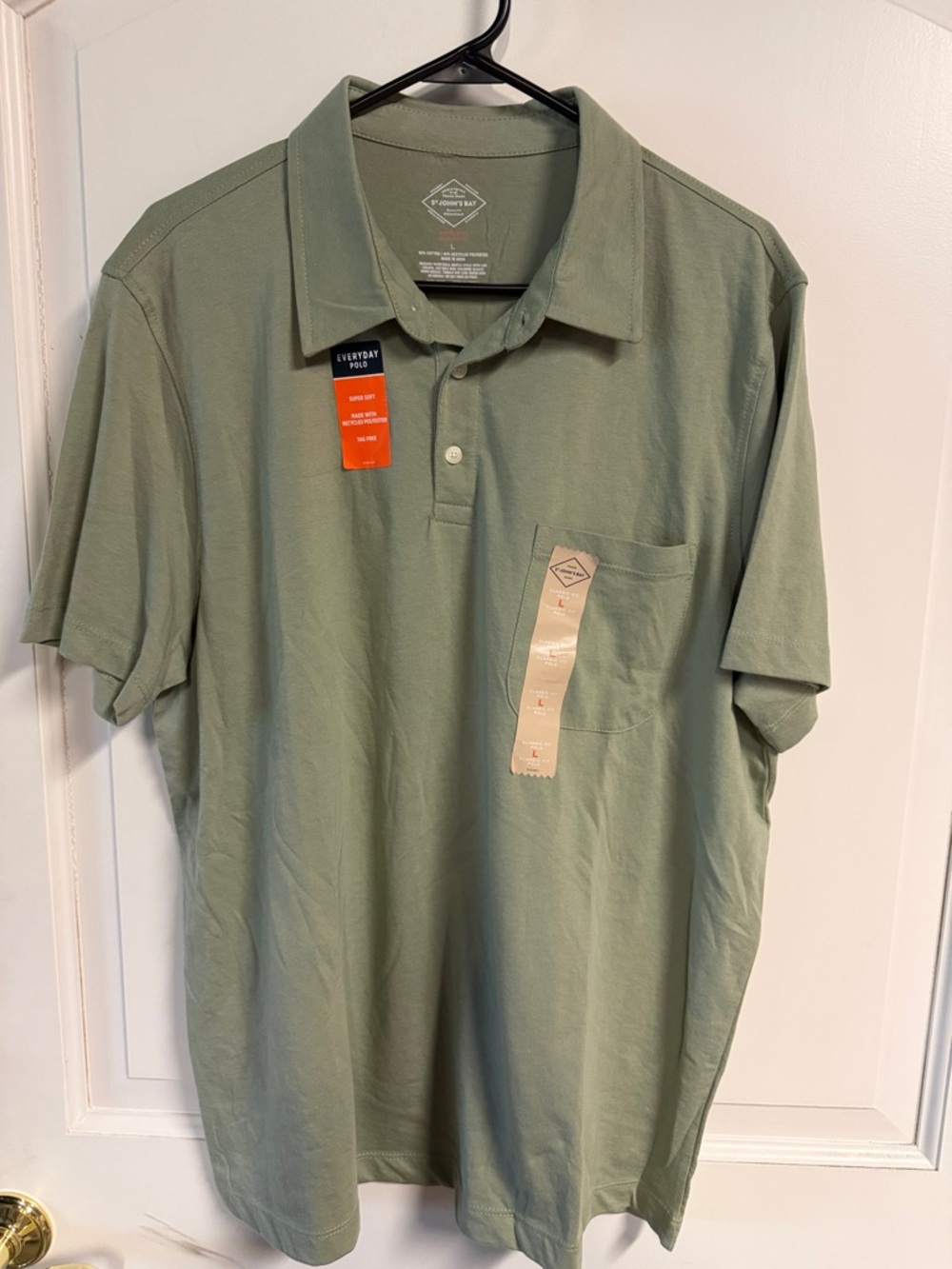 St. John's Bay Men's Short Sleeve Polo in Sage Green